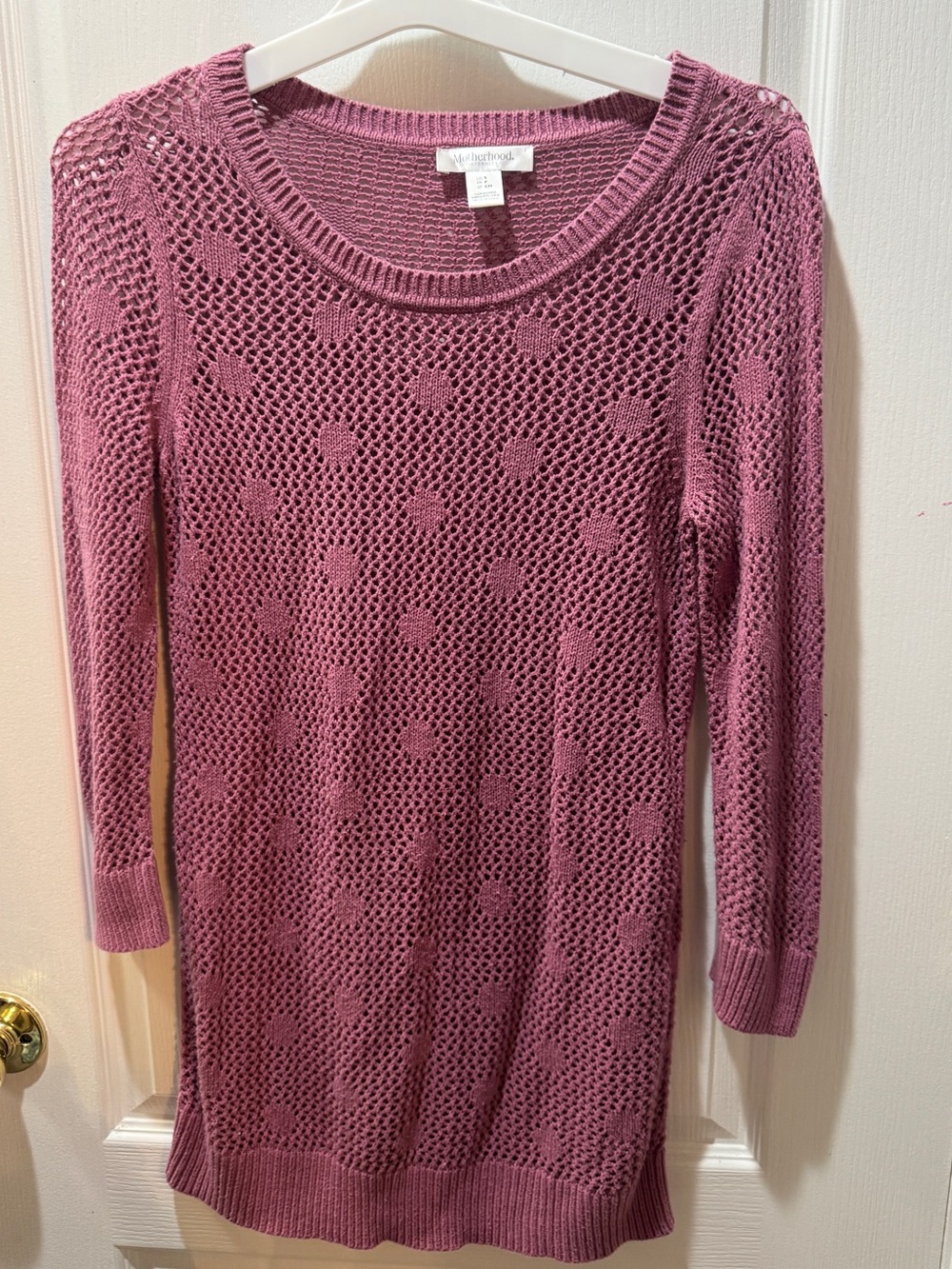 Motherhood Maternity Sweater Womens Small Pink Mauve Long Sleeve Crew Neck- $15